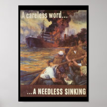 A Careless Word World War 2 Poster