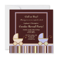 A Carriage for a Girl or Boy Gender Reveal Party Personalized Invitation