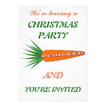 A carrot for Christmas Reindeer Custom Party Custom Invitation
