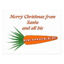 A Carrot for Christmas Reindeer Custom Postcard