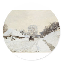 A Cart on the Snowy Road at Honfleur (1865) stickers