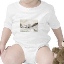 A Cart on the Snowy Road at Honfleur (1865) t-shirts