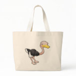 A cartoon cute ostrich bird tote bag