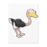 A cartoon cute ostrich bird post card