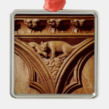 A cat and mouse, from a choir stall christmas tree ornament