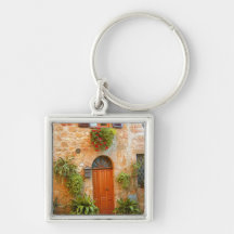A cat seeks entrance to home in Pienza, Italy. Key Chain