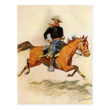A Cavalry Officer by Remington, Vintage Military Postcard