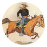 A Cavalry Officer by Remington, Vintage Military Round Stickers