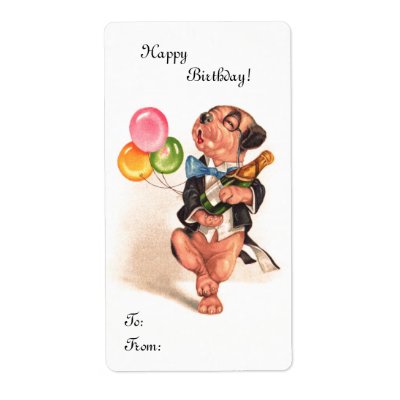 A charming Birthday Dog Custom Shipping Labels by vintagechest