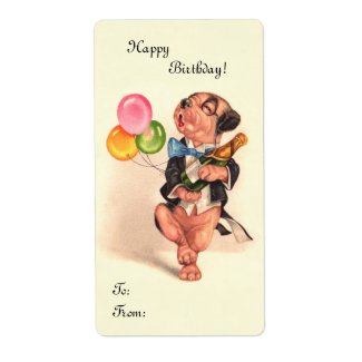 A charming Birthday Dog label