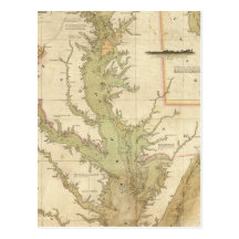 A Chart of the Chesapeake And Delaware Bays Post Card