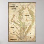 A Chart of the Chesapeake And Delaware Bays Print