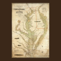 A Chart of the Chesapeake And Delaware Bays posters