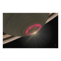 A cherry-red aurora