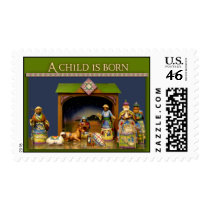 A child is born Nativity Christmas Postage