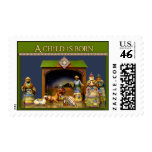 A child is born Nativity Christmas Postage postage