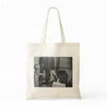 A Child Looking Up in Love for Mom and Dad Canvas Bag