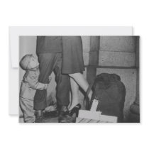A Child Looking Up in Love for Mom and Dad Custom Invitation