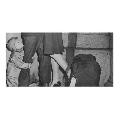 A Child Looking Up in Love for Mom and Dad Photo Card by allphotos