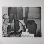 A Child Looking Up in Love for Mom and Dad Poster