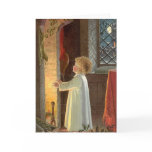 A Child Warming by the Fireplace on Christmas Eve Card