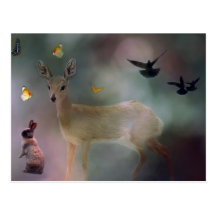 A child's forest fantasy post card