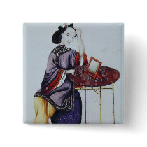 A Chinese Woman Arranging her Hair Pins