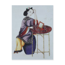 A Chinese Woman Arranging her Hair Post Cards
