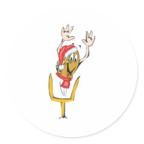 A christmas football wearing a christmas hat stickers