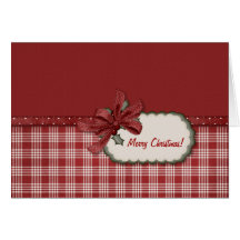 A Christmas Gift: Polka Dots & Plaid Greeting Card