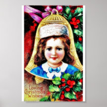A christmas greeting with a child photo in the bel posters