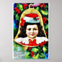 A christmas greeting with a child photo in the bel posters