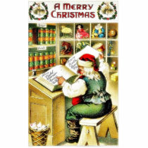 A christmas greeting with santa claus reading a bo photo sculptures