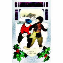 A christmas greeting with two persons fighting eac photo sculptures