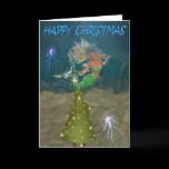 A christmas mermaid greeting card
