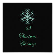 "A Christmas Wedding" - Snowflake [teal/green] (a) Personalized Invites