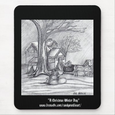 A Christmas Winter Day Mouse Mat by randymedlin