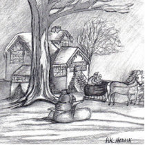 " A Christmas Winter Day " Ornament photo sculptures
