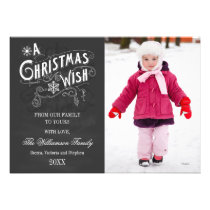 A Christmas Wish Chalkboard Holiday Photo Card invitations