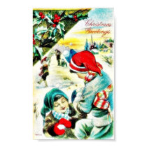 A christmas with two girls chatting and many are a posters