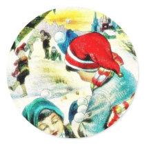A christmas with two girls chatting and many are a stickers