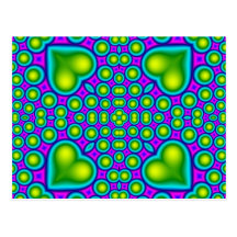 A Circle and hearth pattern Post Cards