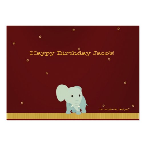 A Circus Birthday Party Invitations Business Card Template (back side)