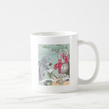A Clam at School with Fish & Lobsters Coffee Mug