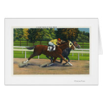 A Close Finish at the Race Track, Horses Cards