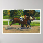 A Close Finish at the Race Track, Horses Poster