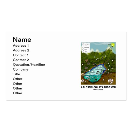 A Closer Look At A Food Web (Biology / Ecology) Business Card Template