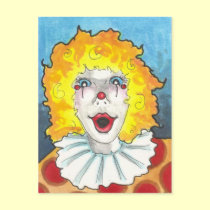 A Clown circus fantasy art postcard print postcards