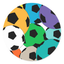A cluster of soccer balls sticker