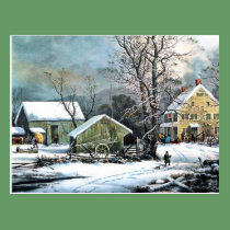 A Cold Morning - Art Poscard postcards